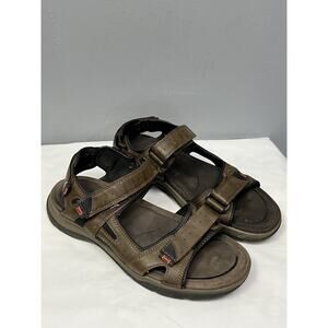 Earth‎ Spirit Men's size 13 Fisherman Sandals brown Leather Y2K Adjustable